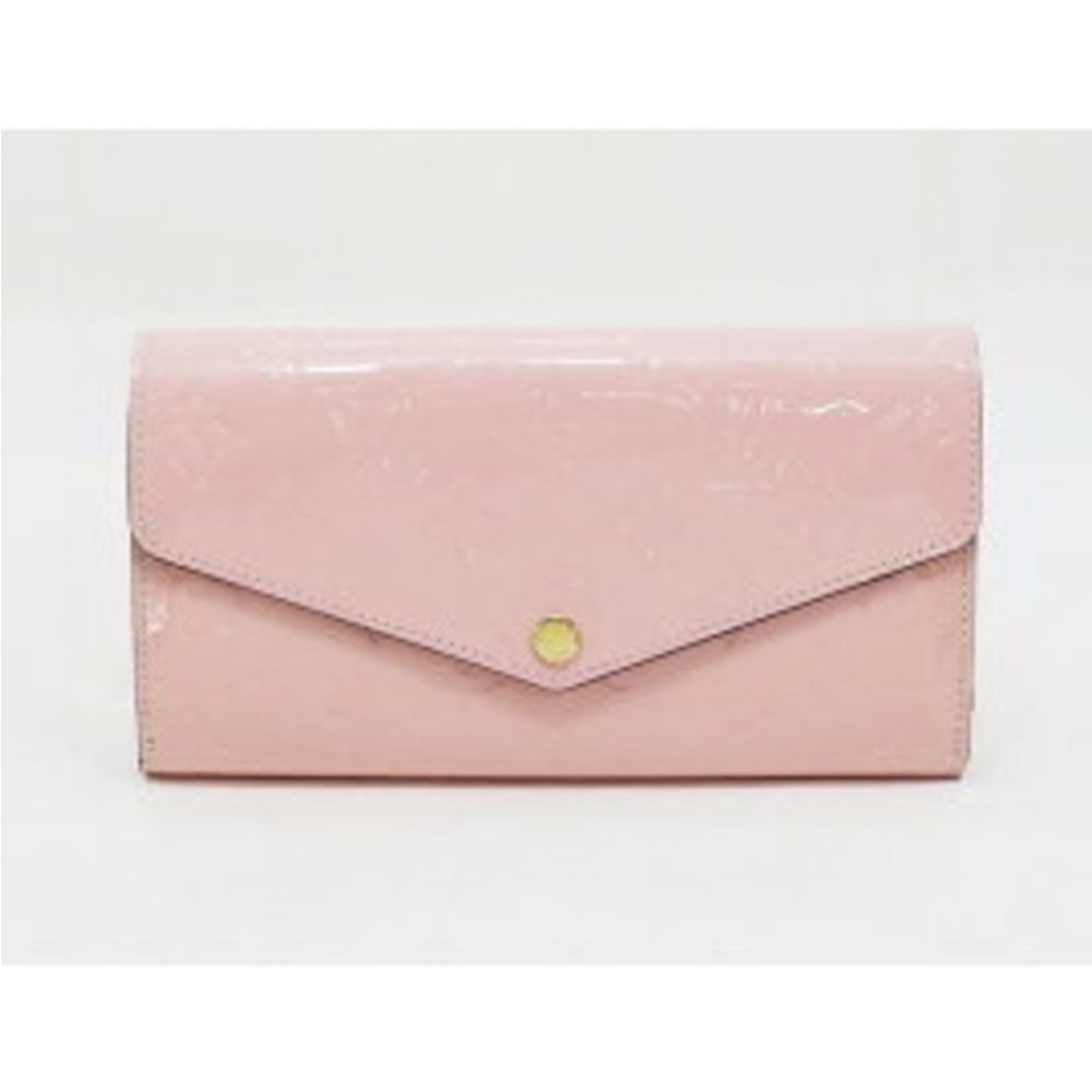 LOUIS VUITTON Portefeuille Sarah Zip Wallet Monogram Vernis Rose Pink Ballerine